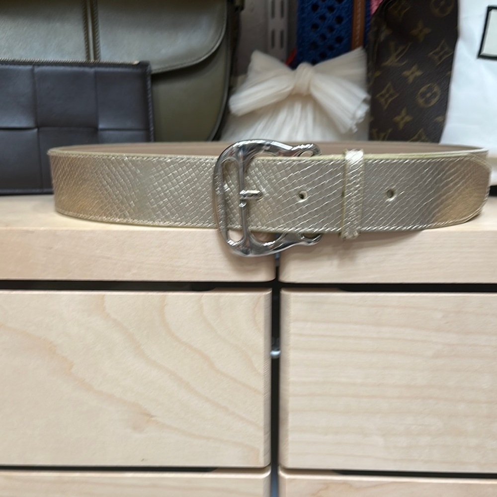 Michael Kors Snake Embossed 🐍 Gold Belt